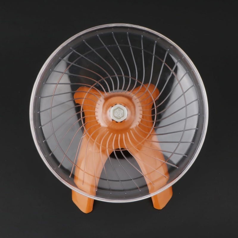 Reshiho Hamster Wheel Silent Hamster Exercise Wheel Running Spinner Hamster Flying Saucer for Hamsters Gerbils Mice and Other Small Pets (Orange) - Image 3